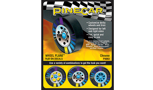 Woodland Scenics 4063 PineCar(R) Dry Transfer Decals -- Chrome Wheels