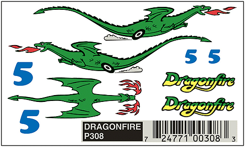Woodland Scenics 308 PineCar(R) Dry Transfers -- Dragonfire