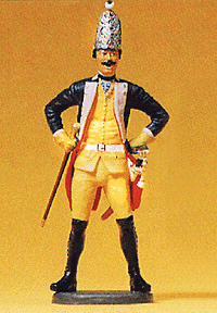 Preiser Kg 54120 Prussian Army Circa 1756, 7th Infantry -- Noncommissioned Officer of Grenadiers, 1:24 Scale