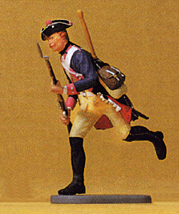 Preiser Kg 54136 Prussian Army Circa 1756, 7th Infantry -- Musketeer Running, 1:24 Scale
