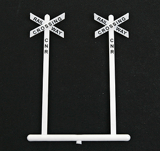 Tichy Train Group 8180 Railroad Crossbuck Warning Sign -- Canadian-Style w/Railway Crossing, CN Lettering pkg(10), HO Scale