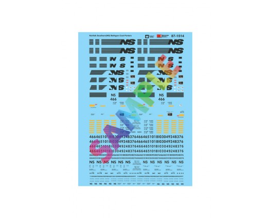 Microscale Industries 87-1514 Railroad Decal Set -- Norfolk Southern Bethgon Coal Porters, HO Scale