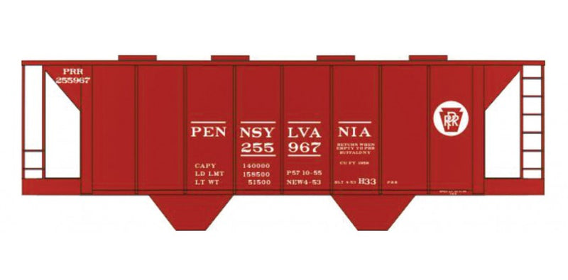 Tichy Train Group 10015N6 Railroad Decal Set 6-Pack -- Pennsylvania Railroad Class H33 Covered Hopper, N Scale