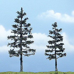 Woodland Scenics TR1624 Ready Made Premium Trees- Pine-- 2/pkg - 5 1/4", 4" (13.3 cm, 10.1 cm), All Scales