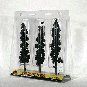 Woodland Scenics WOO1563 Ready Made Realistic Trees(TM) - Pines -- Conifer Green 7 to 8" pkg(3), All Scales