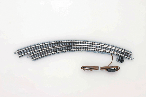 TomyTec Co LTD 1279 Remote Curved Turnout (Points) CPL317/280-45 - Fine Track -- Left-Hand - 12-1/2 & 11" 317 & 280mm Radii, 45-Degree Curve Segment, N Scale