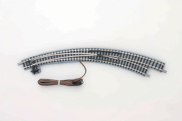 TomyTec Co LTD 1278 Remote Curved Turnout (Points) CPR317/280-45 - Fine Track -- Right Hand w/12-1/2 & 11" 317 & 280mm Radii, 45 Degree Curve Segment, N Scale