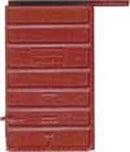 Kadee KAD2210 Replacement Doors High Tackboard -- 6' 7-Panel Superior Doors (Red Oxide), HO Scale