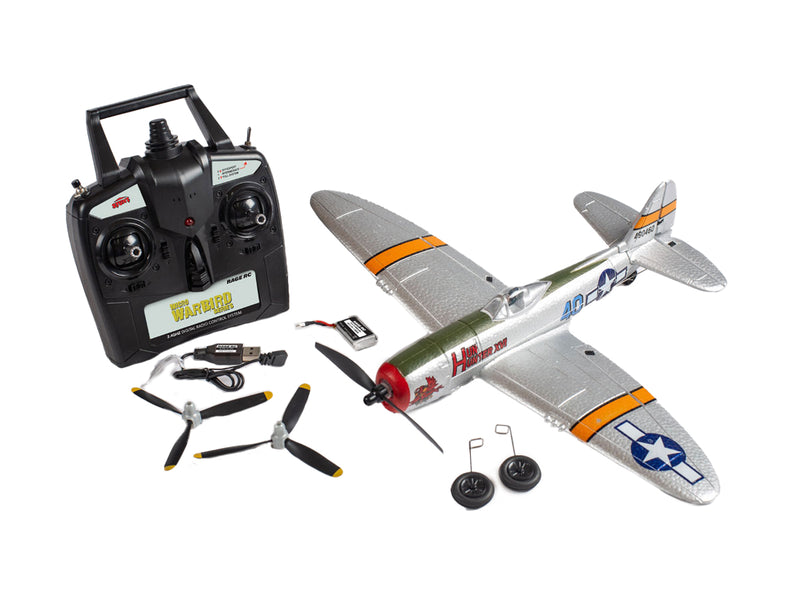 Rage R/C A1307 P-47 Thunderbolt Micro RTF Airplane with PASS System