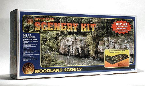 Woodland Scenics 1488 Ho River Pass Scenery Kit, HO Scale