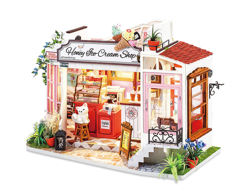 Robotime DG148 DIY House; Honey Ice-cream Shop
