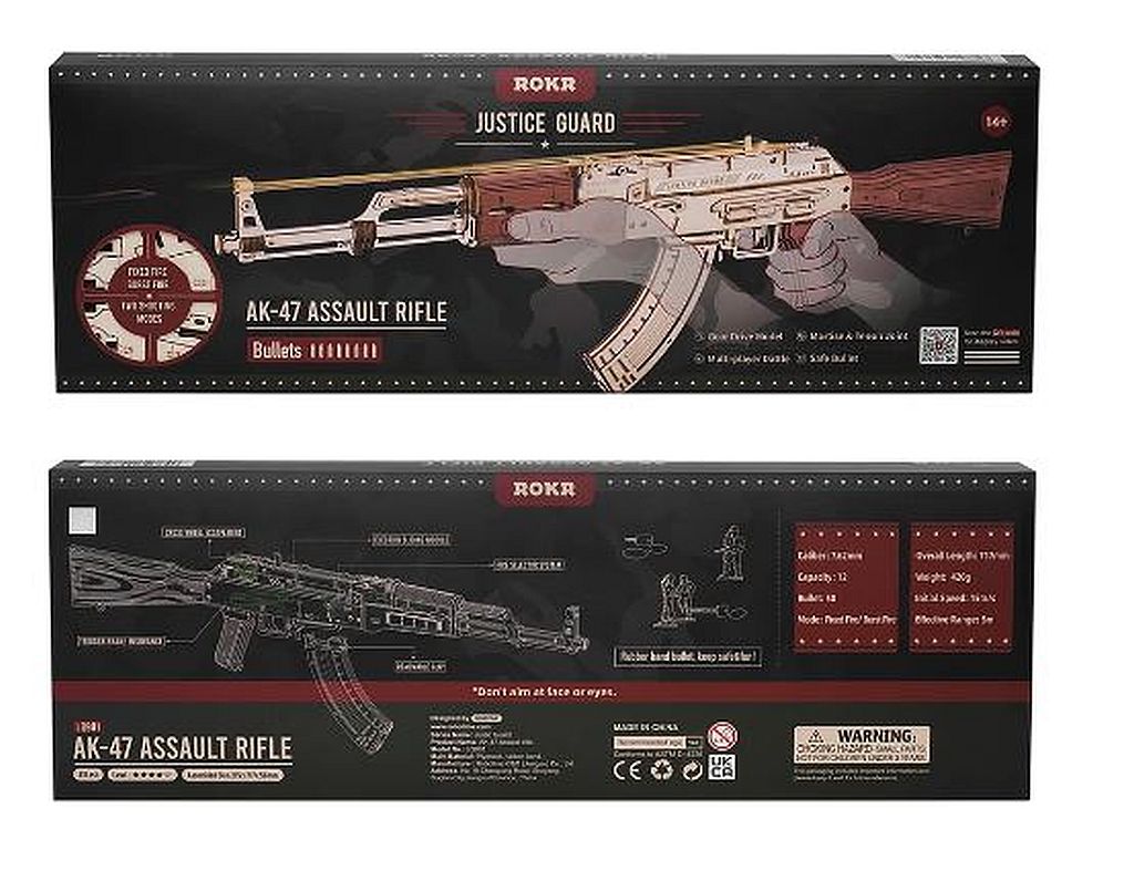 Robotime LQ901 AK47 Assualt Rifle Rubber Band Gun