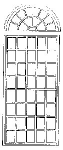 San Juan Details (formerly Grandt Line) 3715 Round Top Windows -- 53-Pane, Scale 5 x 12-1/2'  152 x 381cm pkg(3), O Scale