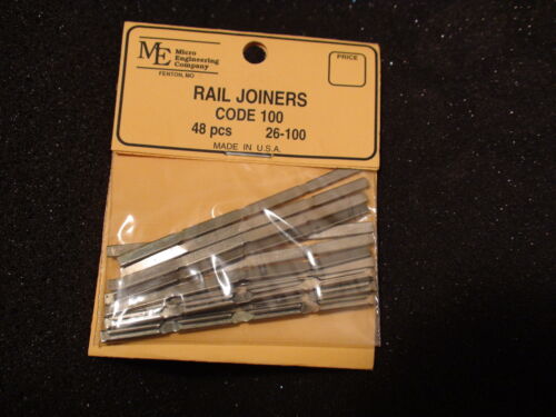 Micro Engineering 26100 Nickel-Silver Rail Joiners -- Code 100 pkg(48), All Scales