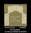 Cannon & Company 2033 Safety Tread Kit Nose Only (Photo-Etched Brass) -- For Athearn SD40T-2 & SD40-2 (123" Nose), HO Scale