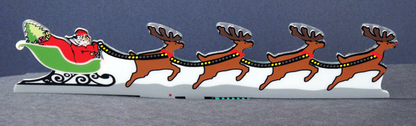 Miller Engineering Animation 2011 Santa, Sleigh, & Reindeer Double Sided Sign, HO and O Scales