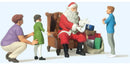 Santa Claus-Father Christmas in Chair, Mother with 3 Children, G