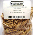 Northeastern Scale Lumber 793 Scale Railroad Ties pkg(750), HO Scale