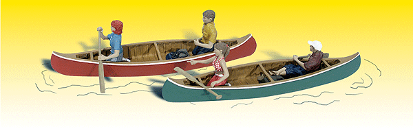Woodland Scenics WOO2200 Scenic Accents(R) -- Canoers pkg(6), N Scale