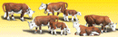 Woodland Scenics WOO2144 Scenic Accents(R) Animal Figurines -- Hereford Cows pkg(11), N Scale