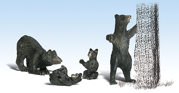Woodland Scenics WOO2551 Scenic Accents(R) Figures -- Harry Bear & Family, G Scale