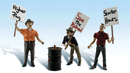 Woodland Scenics WOO2557 Scenic Accents(R) Figures -- Striking Picketers pkg(3), G Scale