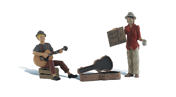 Woodland Scenics 2563 Scenic Accents(R) Figures -- Begging for Bucks pkg(2), G Scale