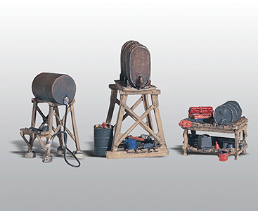 Woodland Scenics WOO212 Scenic Details(R) -- 3 Fuel Stands - Kit (Unpainted Metal), HO Scale