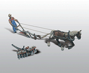 Woodland Scenics D210 Plow, Disc, Horse & Man (UNPAINTED METAL KIT) HO Scale Kit