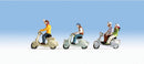 Noch Gmbh & Co 36910 Scooters w/Riders, N Scale