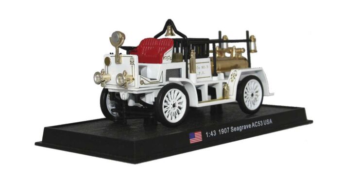 William Tell International Inc ACSF14 Seagrave AC53 Fire Truck - Assembled -- Los Angeles, California, 1907 (white), 1:43 Scale