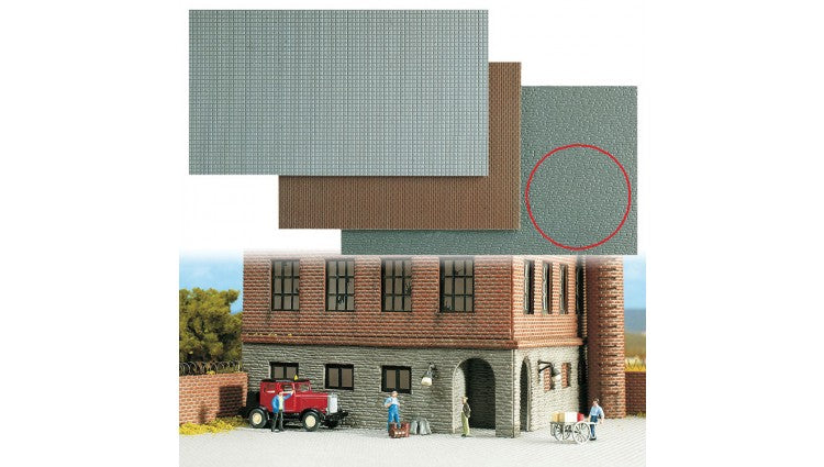 Busch Gmbh & Co Kg 7403 Self-Adhesive Textured Wall/Pavement Sheet -- Natural Stone Wall - 9-13/16 x 5-1/2 x .05  25 x 14 x .12cm, All Scales