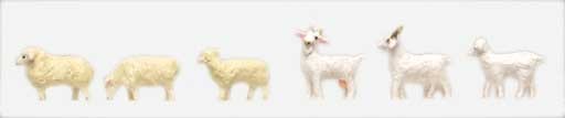 TomyTec Co LTD 269977 Sheep & Goats -- 3 of Each, N Scale