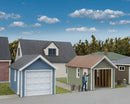 Walthers Cornerstone 933-3796 Single-Car Garage pkg(2) -- Kit - Each: 2-5/8 x 1-5/8 x 1-11/16" 6.6 x 4 x 4.1cm, HO Scale