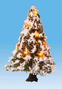 Noch Gmbh & Co 22110 Snow-Covered Christmas Tree with 10 LEDs -- 2"  5cm Tall, All Scales