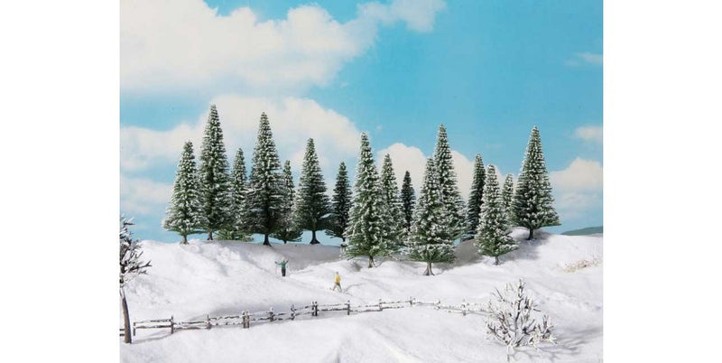 Noch Gmbh & Co 24681 Snow-Covered Fir Trees -- 3-15/16 to 5-1/2" 10 to 14cm Tall pkg(16), All Scales
