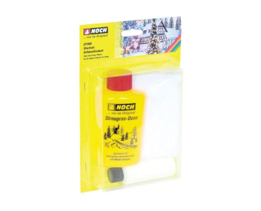 Noch Gmbh & Co 7065 Snow Flocking Starter Set -- Puffer Bottle, 7/8oz  25g Snowflakes & 1.7oz  50mL Glue, All Scales