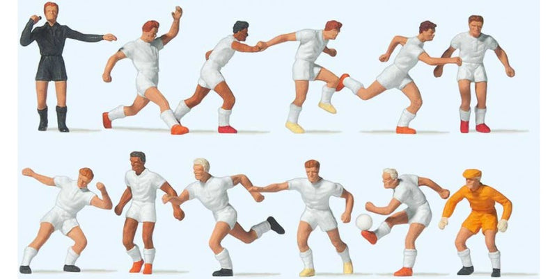 Soccer Team with Referee -- White Shirts, White Shorts pkg(12), HO