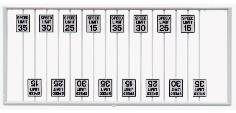 Tichy Train Group 8259 Speed Limit Signs pkg(16) -- Low Speeds, HO Scale