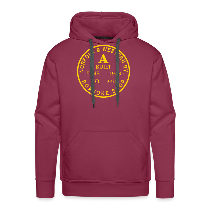 Norfolk & Western Class A Builder's Plate - Men’s Premium Hoodie - burgundy