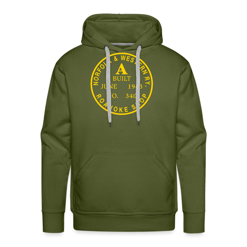 Norfolk & Western Class A Builder's Plate - Men’s Premium Hoodie - olive green