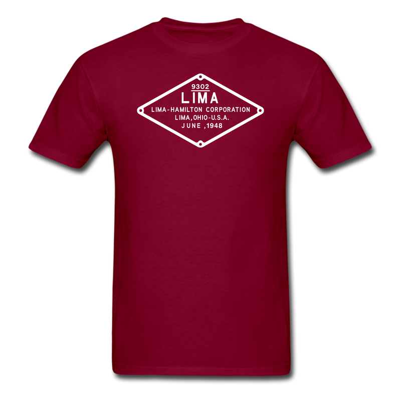 Lima Builder's Plate White Print - Unisex Classic T-Shirt - burgundy