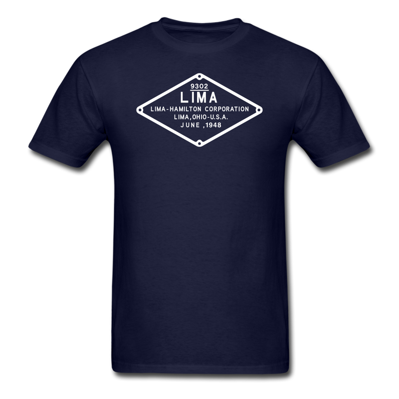 Lima Builder's Plate White Print - Unisex Classic T-Shirt - navy