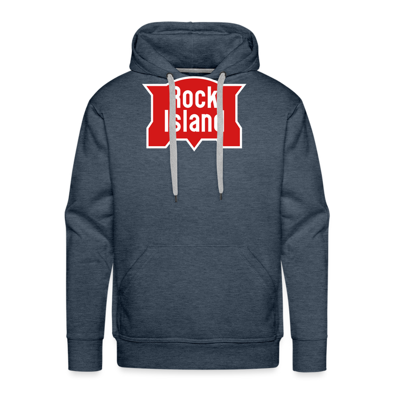 Rock Island Logo - Men’s Premium Hoodie - heather denim