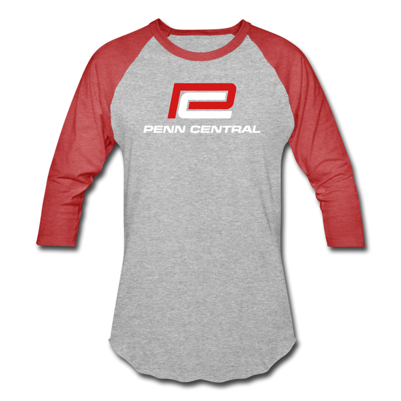 Penn Central - Baseball T-Shirt - heather gray/red
