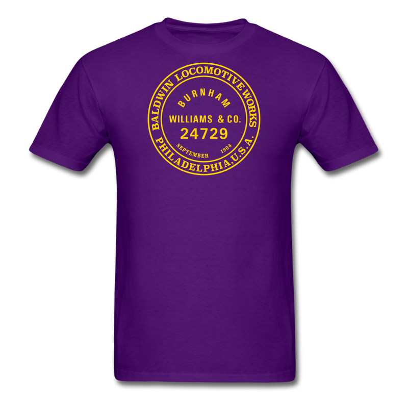 Baldwin Locomotive Works Builder's Plate Burnham - Unisex Classic T-Shirt - purple