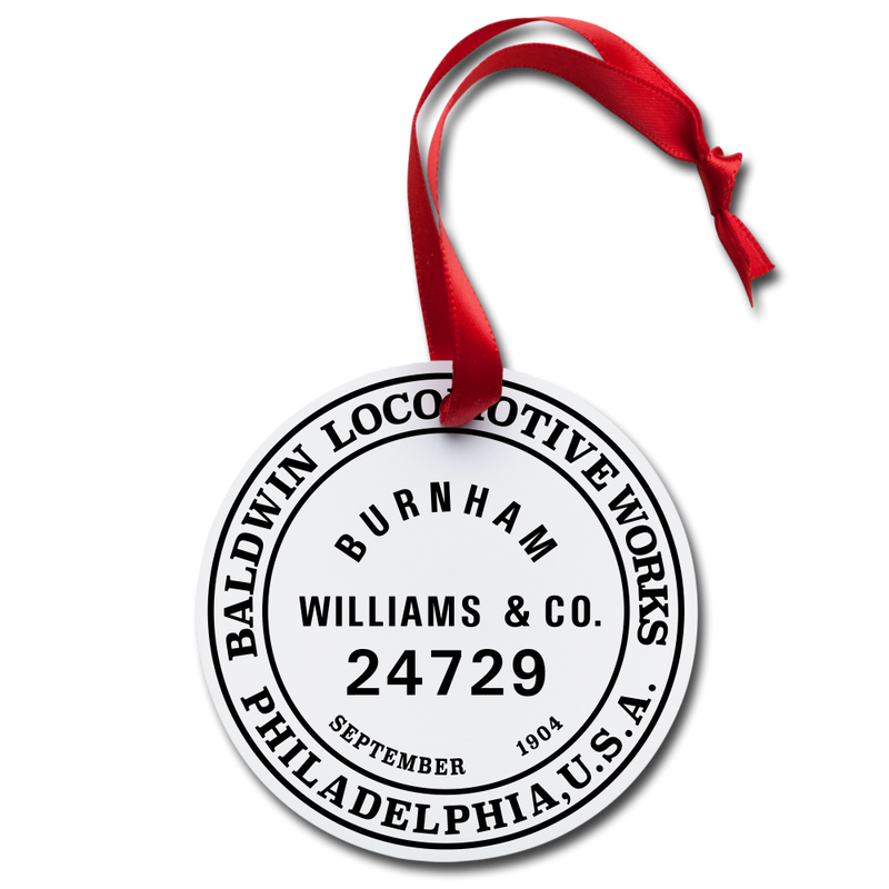 Baldwin Burnham Builder's Plate Holiday Ornament - white