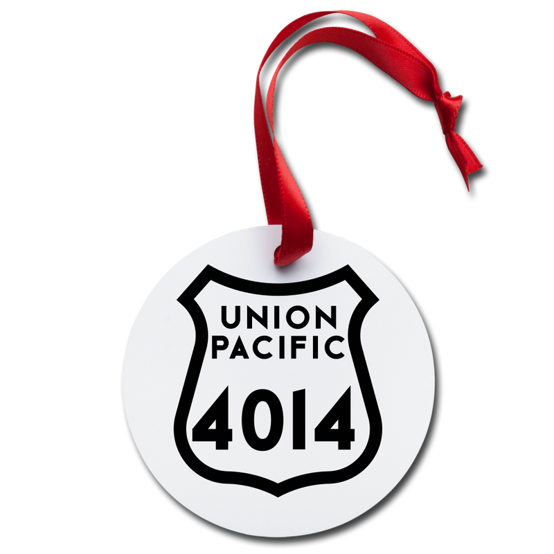Union Pacific 4014 Herald Holiday Ornament - white
