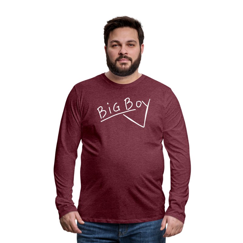 Union Pacific Big Boy Chalk Scrawl - Men's Premium Long Sleeve T-Shirt - heather burgundy