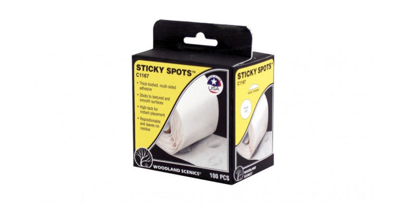 Woodland Scenics WOO1167 Sticky Spots(TM) Adhesive Patches -- pkg(100), All Scales